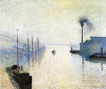 ラクルイ・ルーアン島 霧の効果 1888年 カミーユ・ピサロ